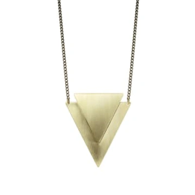 Just Trade Geo Brass Lucie Necklace In Green