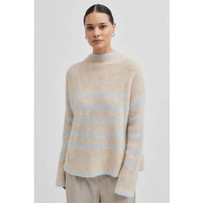 Second Female Jersey Ovalis Knit T-neck In Blue