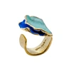 HOCH BRONZE HOCH OPEN RING WITH BLUE AND TURQUOISE PÁTINA
