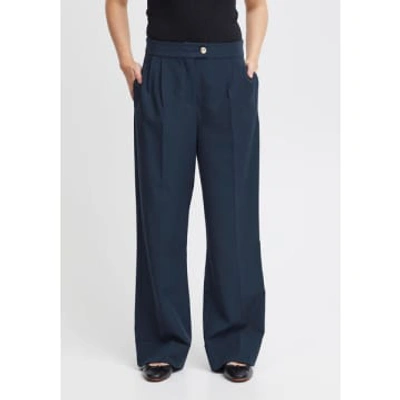 Ichi Lexi Pant In Total Eclipse In Blue
