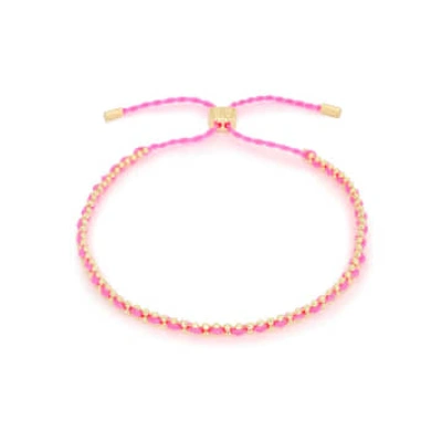Boho Betty Braid Hot Pink Gold Bracelet