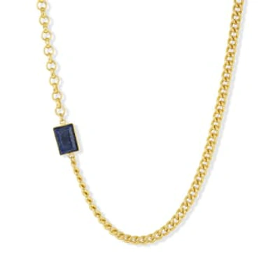 Ashiana Melody Necklace Lapis Lazuli In Gold