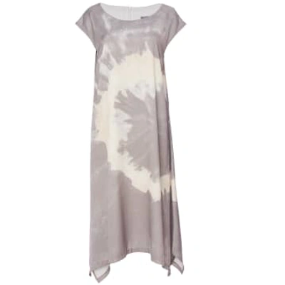 Naya Tie Dye Placement Print Dress Mink In Gray