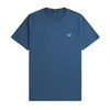 FRED PERRY CREW-NECK SHORT-SLEEVED T-SHIRT (MIDNIGHT BLUE/LIGHT ICE)