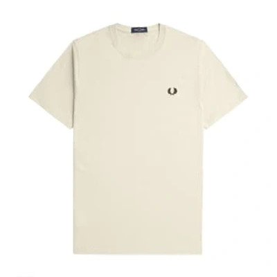 Fred Perry Crew-neck Short-sleeved T-shirt (oatmeal/black)