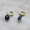 ANNIE MUNDY NE91 GOLD AND LAPIS BLUE CHARM EARRINGS