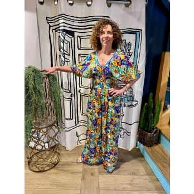 Luna Llena Flower Power Jumpsuit In Multi