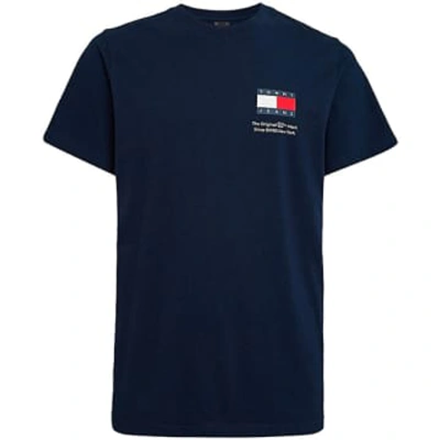 Tommy Hilfiger Tommy Jeans Slim Essential Flag T-shirt In Blue
