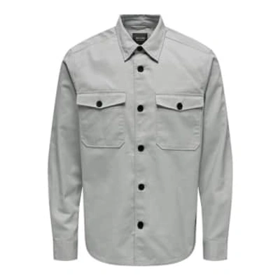 Only & Sons Overshirt In Grey