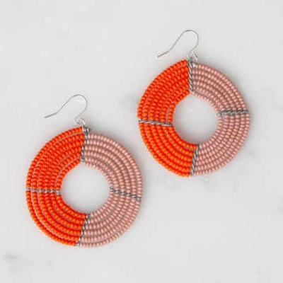 Bohemia Designs Pink And Orange Ngare Earrings
