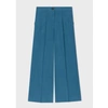 PAUL SMITH TEAL WIDE LEG CROPPED TROUSERS
