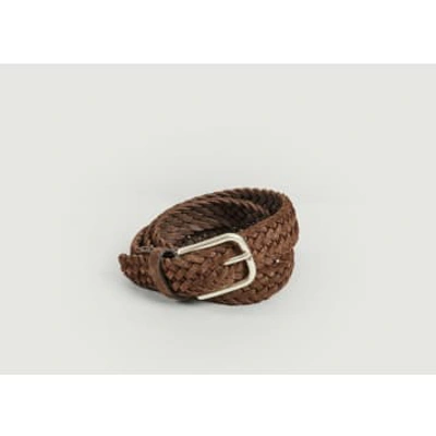 Anderson's Braided Leather Belt In Brown