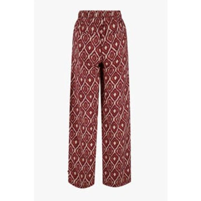 Zusss Pants With Ikat Print In Burgundy