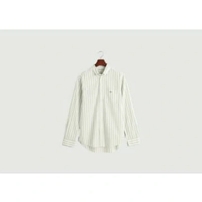 Gant Straight Striped Shirt In Cotton Poplin In White