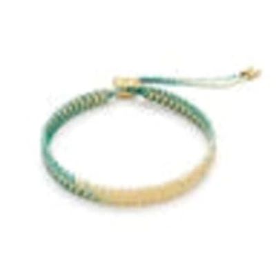 Boho Betty Iztac Green Ombre Gold Woven Bracelet