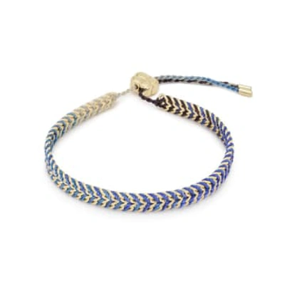 Boho Betty Iztac Denim Ombre Gold Bracelet In Blue