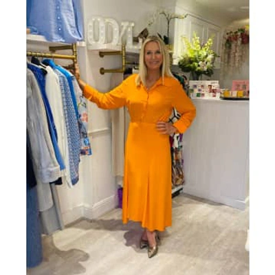 Patrizia Pepe Clementine Long Sleeve Dress In Orange