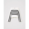 Twinset Striped Metallic-threading Jumper In Black