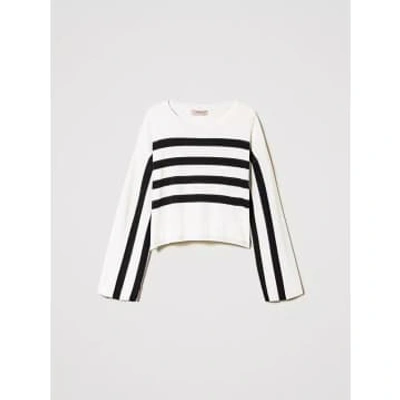 Twinset Striped Metallic-threading Jumper In Multi