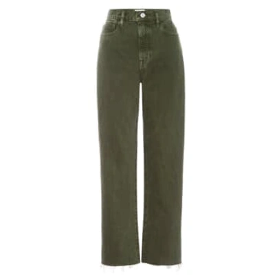 Frame Le Jane Crop Stoned Fatigue Khaki Jeans In Neutrals