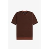 FRED PERRY TEXTURED KNITTED T-SHIRT