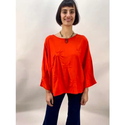 Philomena Christ Jumper With Gathers In Red