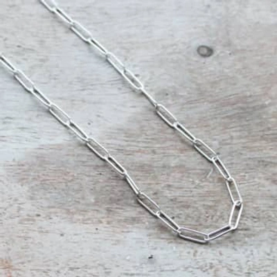 Annie Mundy Yn-108 Silver Paper Chain Necklace In Metallic