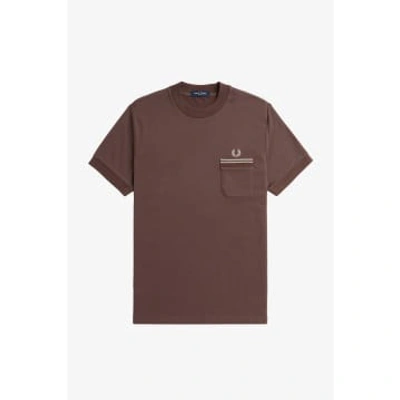 Fred Perry Loopback Pocket T-shirt In Brick