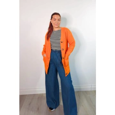 Influence Fashion Relaxed Chunky Knit Cardigan In Orange