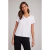 Bella Dahl Rib V Neck Tee In Lilac Gravel In White