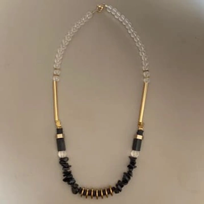 New Arrivals Gist Short Necklace Black/gold/clear