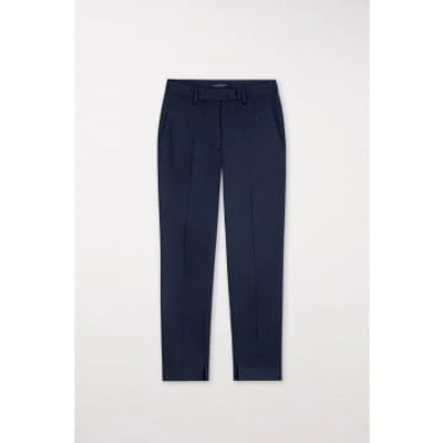 Luisa Cerano Slim Fit Hose Leg Trousers Size: 8, Col: Navy In Blue