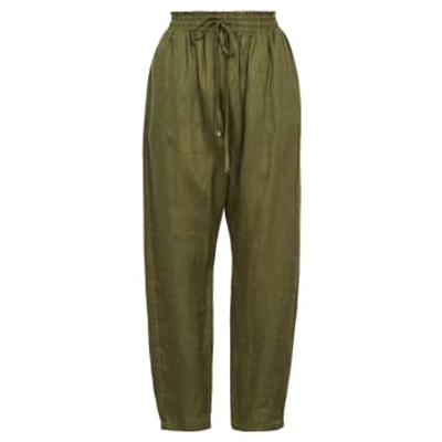 Eb & Ive Khaki Studio Relaxed Trouser In Neutrals