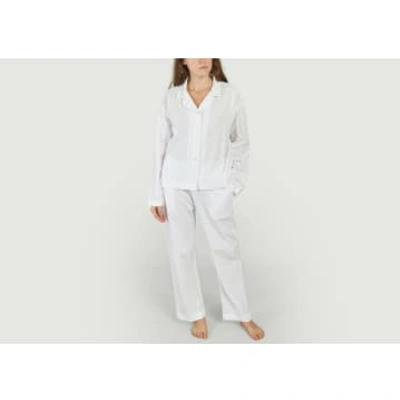 Knowledge Cotton Apparel Pyjama Set In White