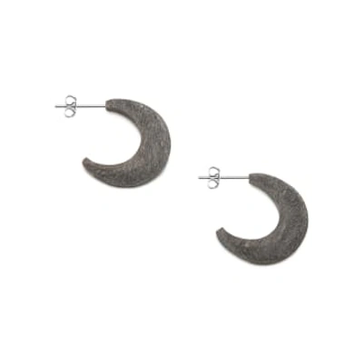 Branch Small Crescent Hoop Earrings Grey