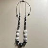 NEW ARRIVALS GIST LONG NECKLACE WHITE MARBLE/BLACK