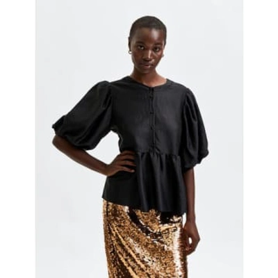Selected Femme Windy Blouse In Black