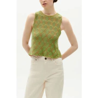 Thinking Mu Parrot Aura Knitted Tank Top In Green