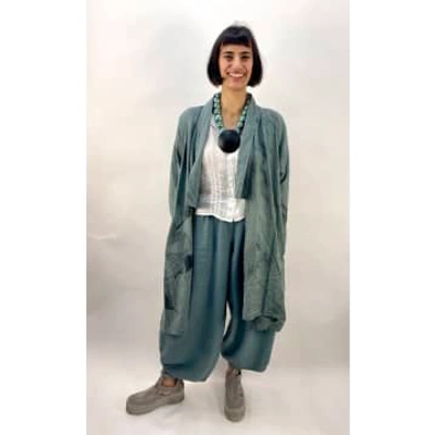Grizas Sage Green Linen Jacket With Print