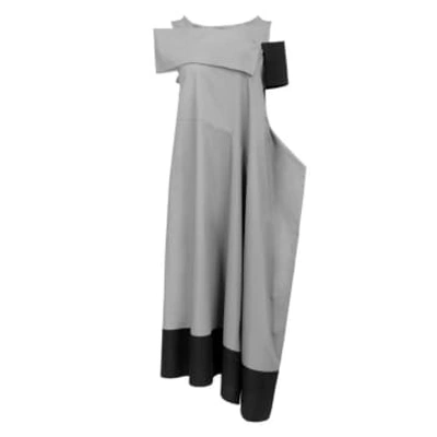 Xenia Elan Dress In Taupe With Black Trim