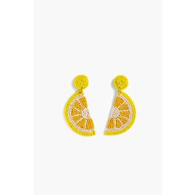 America & Beyond Lucky Lemon Handmade Earrings In Yellow