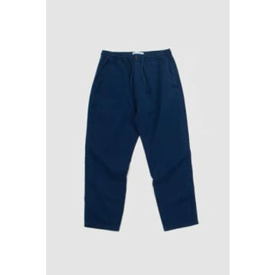 Universal Works Hi Water Trouser Navy Summer Canvas In Blue