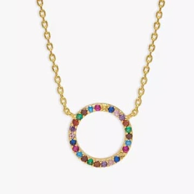 Estella Bartlett Multi Cz Circle Necklace In Gold