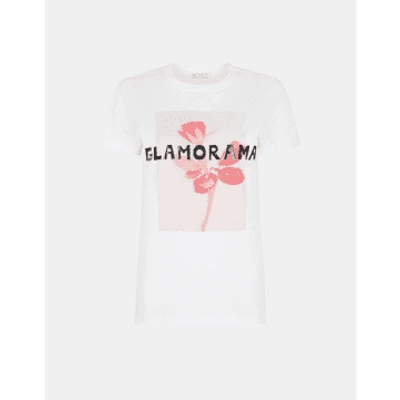 Bella Freud Glamorama Cotton T-shirt Col: White Multi, Size: L