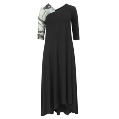 Xenia Rare Dress In Black With Knitted Sleeve