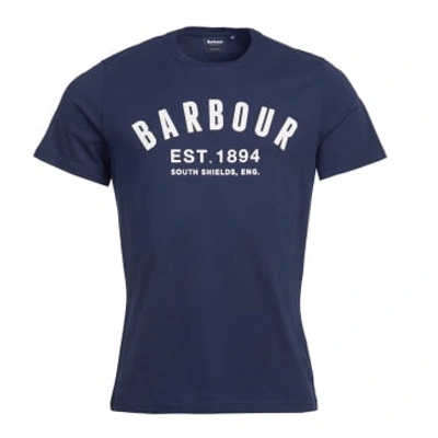 Barbour Ridge Logo Tee Navy In Blue