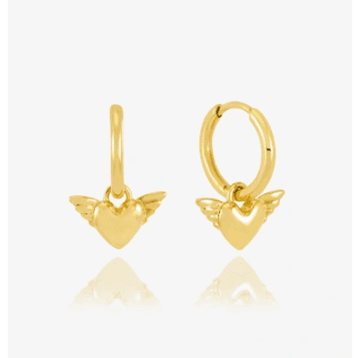 Rachel Jackson Guardian Angel Wings Huggie Hoop Earrings In Gold
