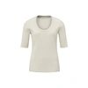 YAYA RIBBED SWEATER WITH ROUND NECK AND HALF SLEEVES IN SLIM FIT