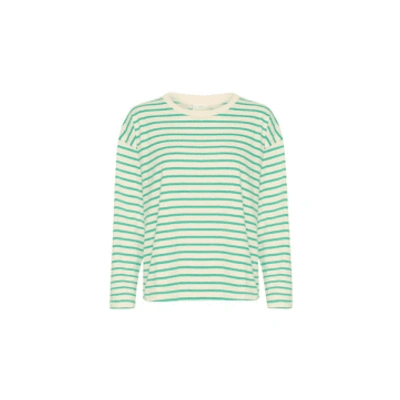 Kaffe Winny L/s T-shirt In Antique White/green From