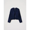 Twinset Cardigan With Fringes Midnight Blue In Blue